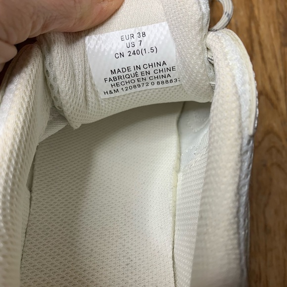 H&M Chunky Mesh Sneakers White & Cream - NWT Size 8 - Picture 9 of 10